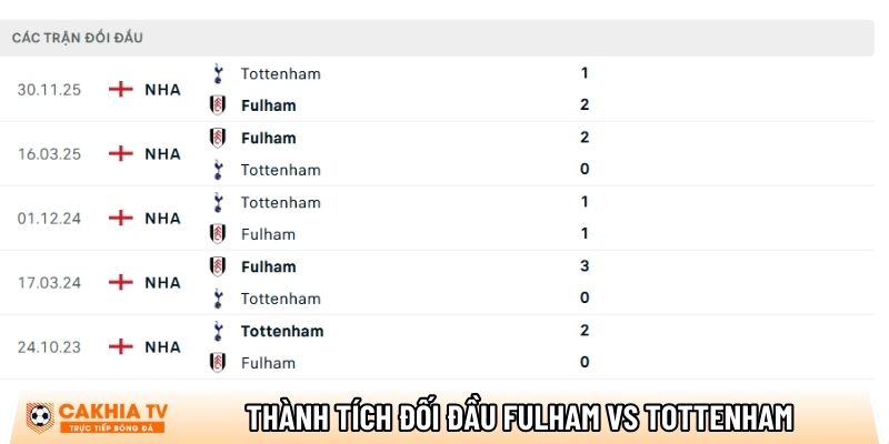 Nhận định Fulham vs Tottenham, 21h00 ngày 01/03 - Ngoại hạng Anh 3 thanh tich doi dau fulham vs tottenham