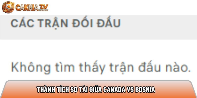 Soi kèo Canada vs Bosnia Herzegovina, 2h ngày 13/06 - World Cup 2026 3 Thành tích so tài giữa Canada vs Bosnia Herzegovina